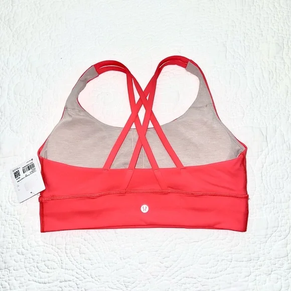 LULULEMON ENERGY LONGLINE BRA ORANGE RED COLOR SIZE 10 COLOR CODE “PPNC” NWT